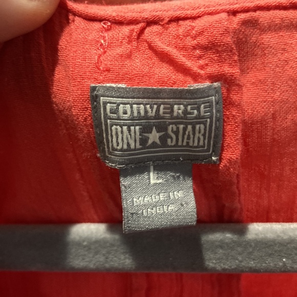 Converse Pintuck Pleat Babydoll Tank Crop Top Size L salmon color - Picture 2 of 3